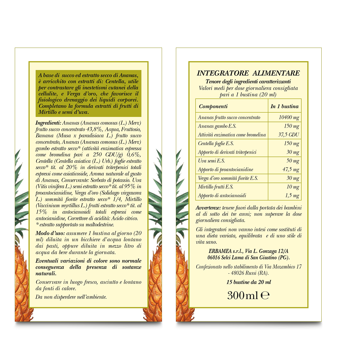 L'erbolario Fluido Ananas Cell in Bustine Monodose In Saldo