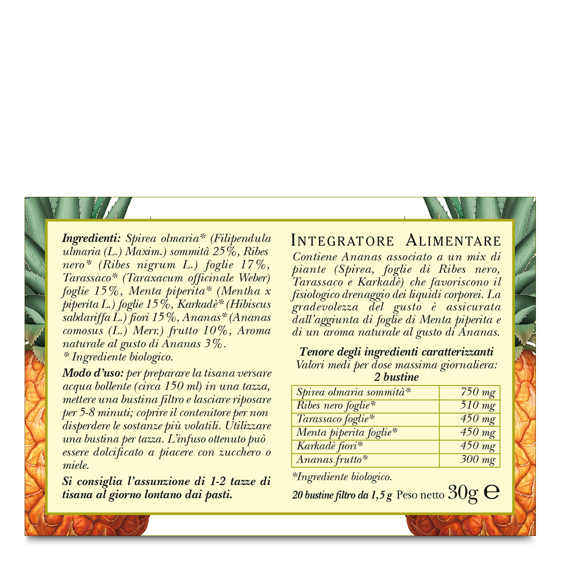 L'erbolario Tisana biologica Ananas Cell Moda