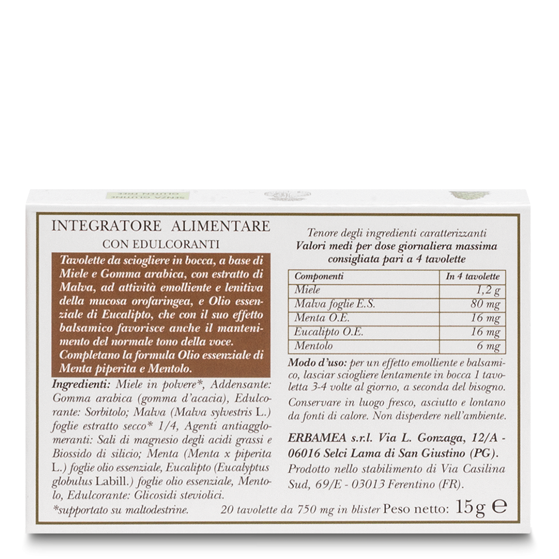 L'erbolario Tavolette Balsamiche Balsamia Negozio online di fabbrica