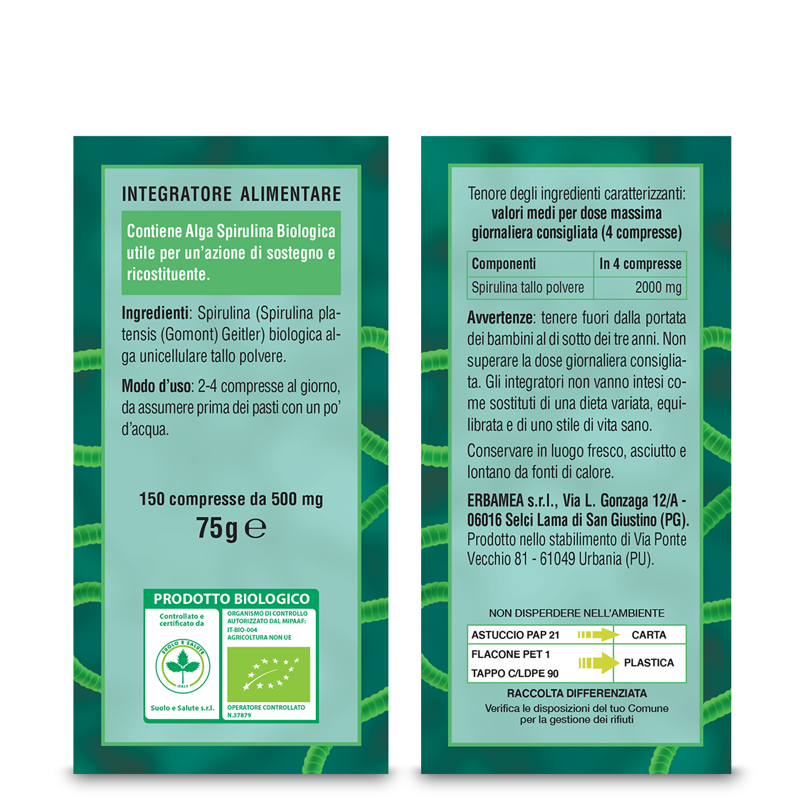 L'erbolario Integratore Spirulina Biologica Offerta Giorno del Papà
