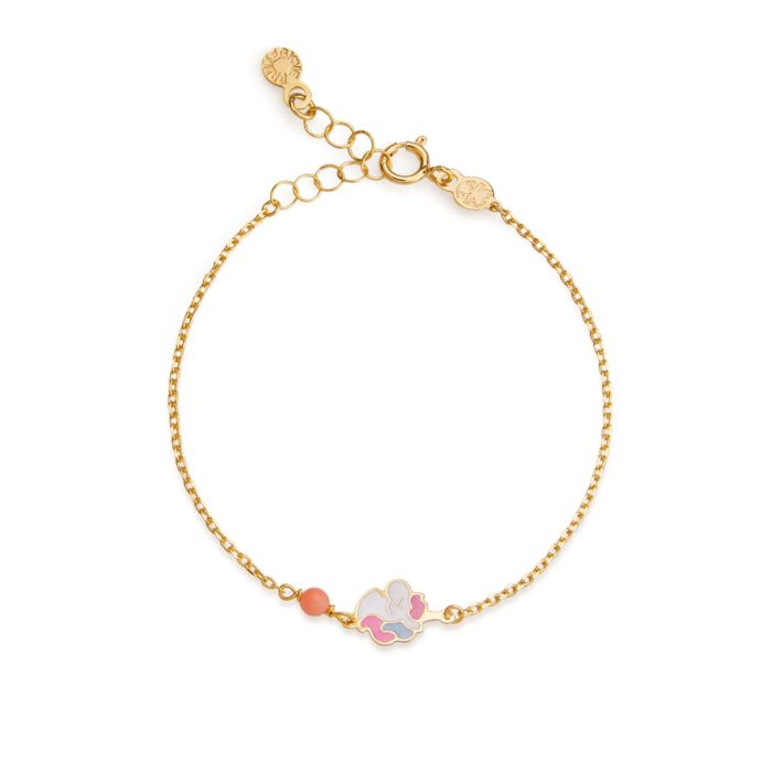 Le Bebé Bracciale Toys in oro giallo con unicorno e corallino