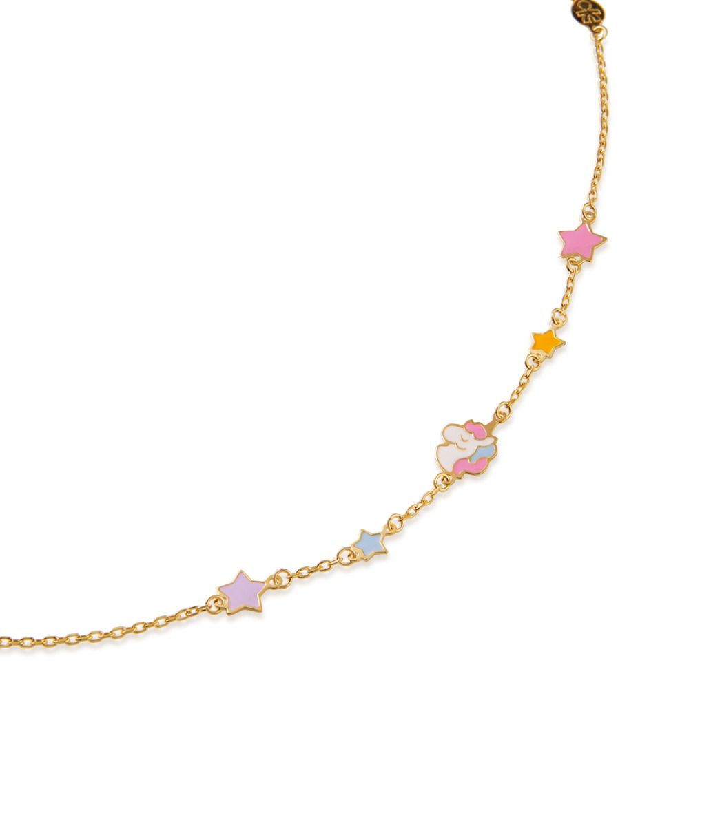 Le Bebé Bracciale Toys in oro giallo con unicorno e stelline Consegna Veloce
