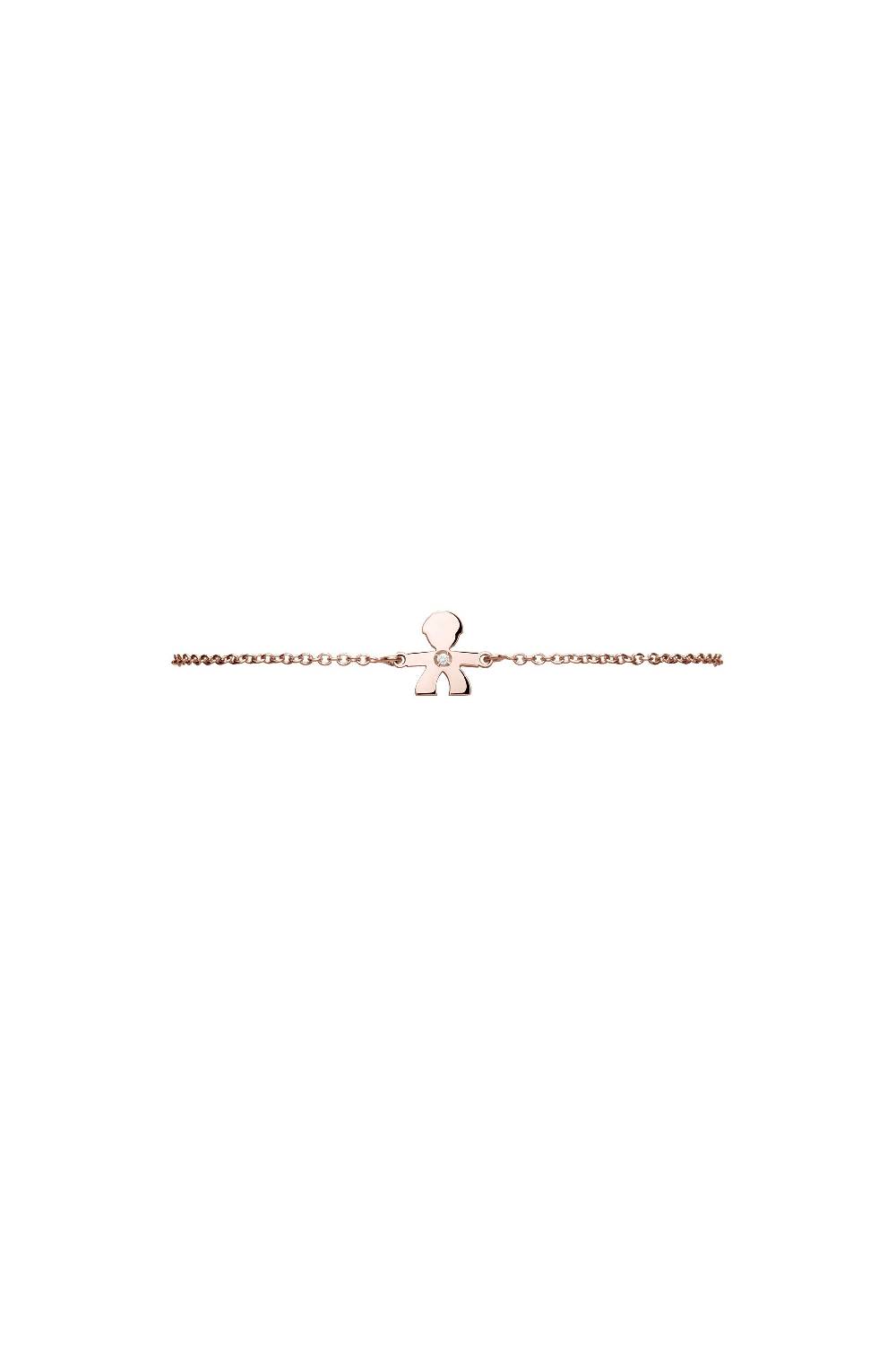 Le Bebé Bracciale I Preziosi con sagoma bimbo in oro rosa e diamante Sottocosto