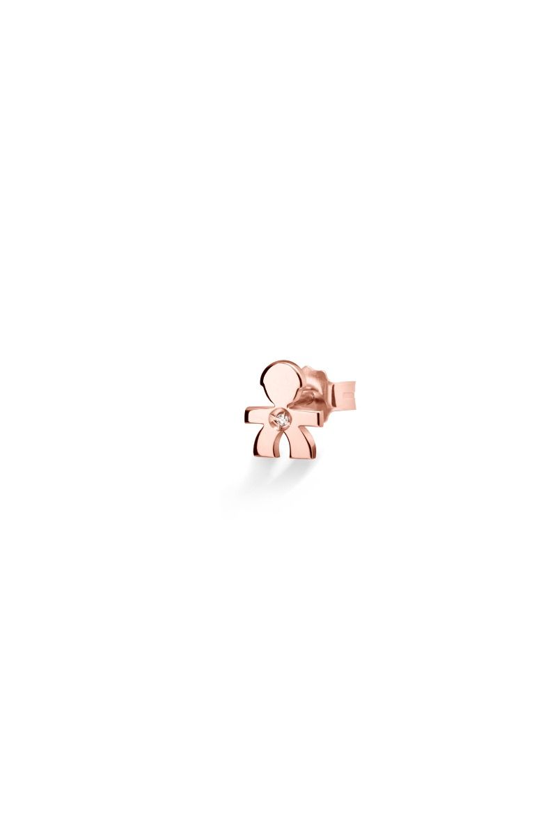Le Bebé Orecchino I Preziosi con sagoma bimbo in oro rosa e diamante Online