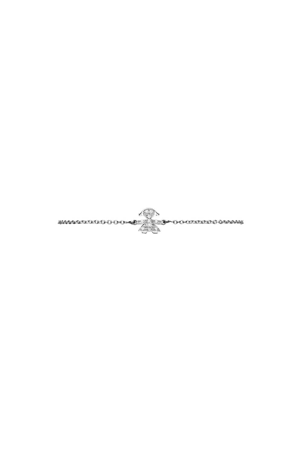 Le Bebé Bracciale I Preziosi con sagoma bimba in oro bianco e diamanti Saldi