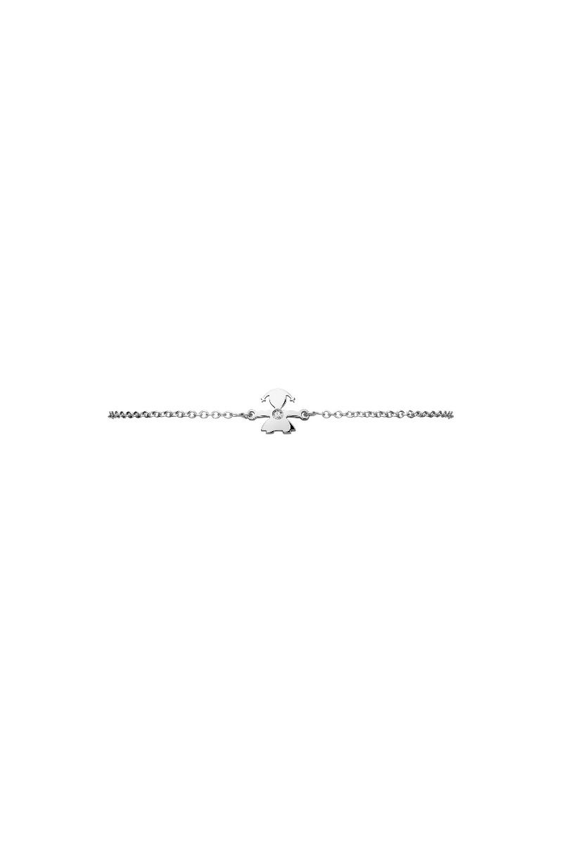 Le Bebé Bracciale I Preziosi con sagoma bimba in oro bianco e diamante Hotsell