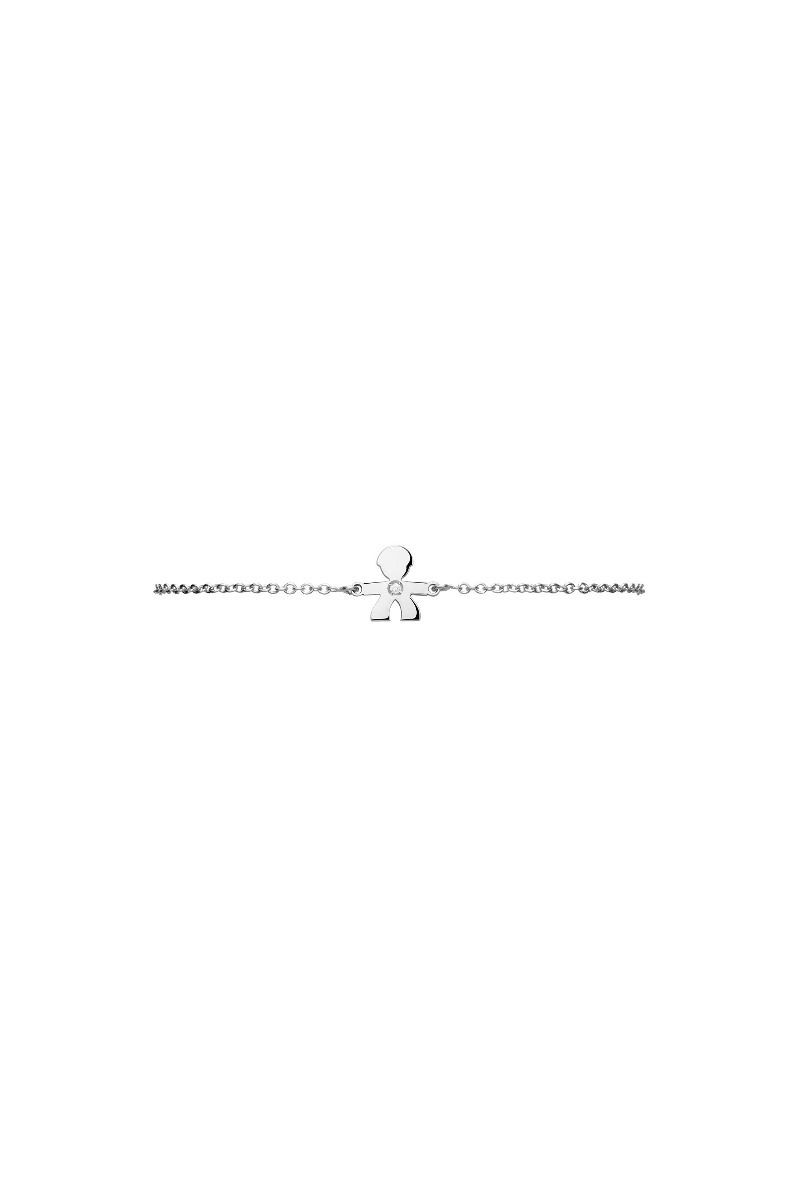 Le Bebé Bracciale I Preziosi con sagoma bimbo in oro bianco e diamante Vendita Calda