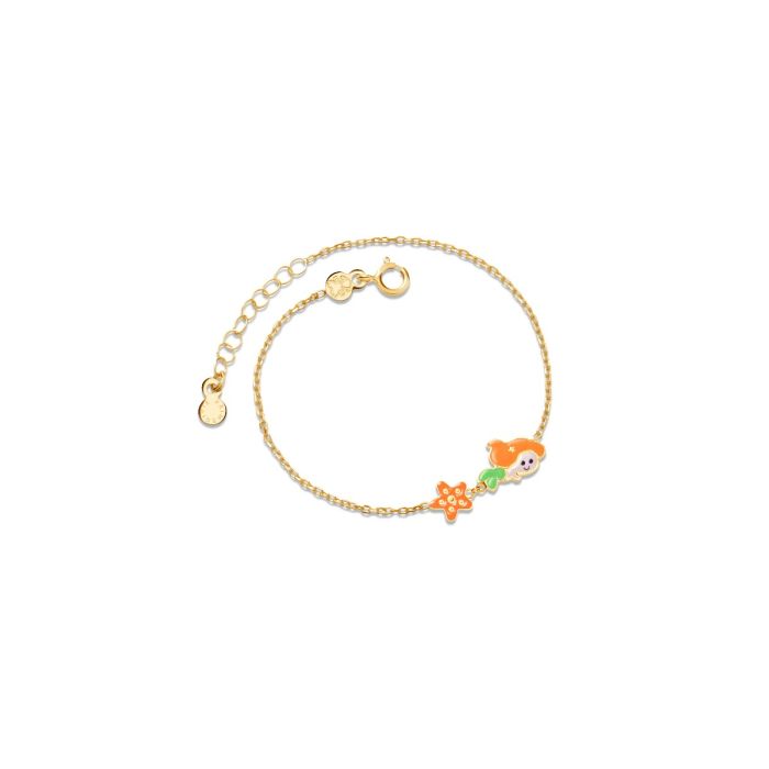 Le Bebé Bracciale Fiabe ispirato a Sirenetta in oro giallo
