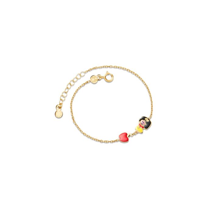 Le Bebé Bracciale Fiabe ispirato a Biancaneve in oro giallo