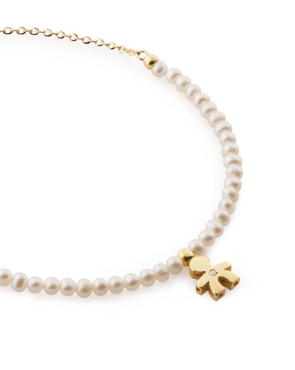 Le Bebé Bracciale Le Perle con sagoma bimbo in oro giallo e diamante Offerte