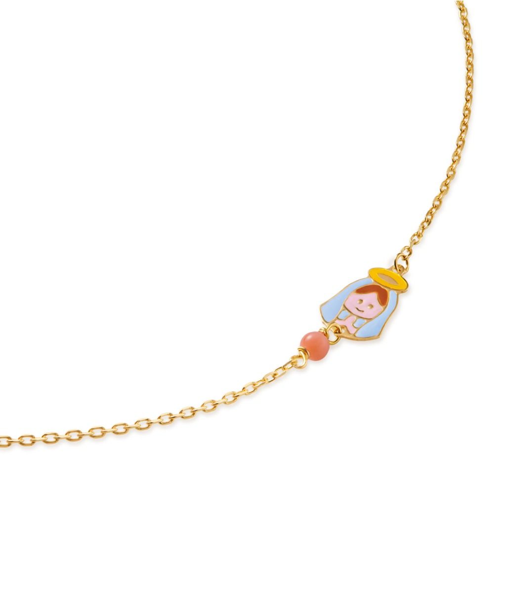 Le Bebé Bracciale Proteggimi in oro giallo con Madonnina e corallino I Più Venduti