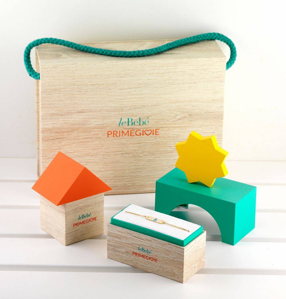 Le Bebé Bracciale Toys con arcobaleno e unicorno in oro giallo Consegna Veloce