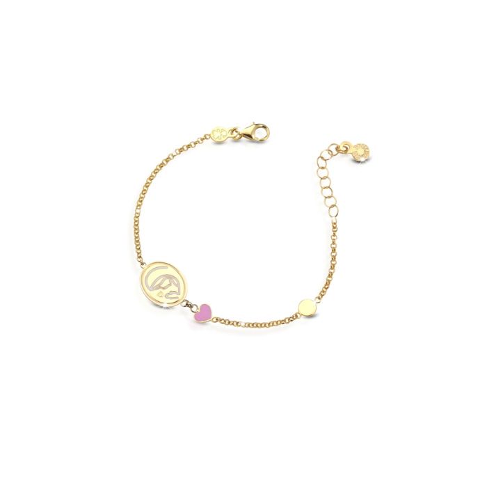 Le Bebé Bracciale Proteggimi con Madonnina in oro giallo