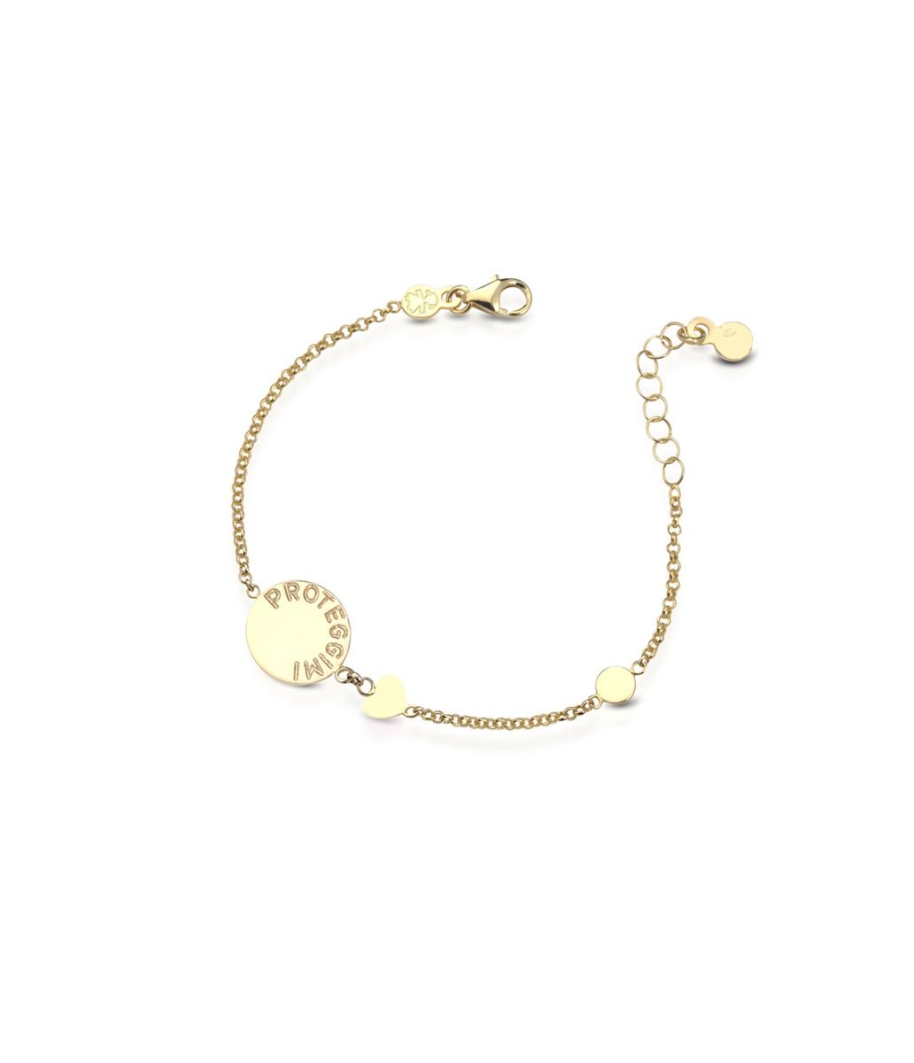 Le Bebé Bracciale Proteggimi con Madonnina in oro giallo Affare Del Giorno