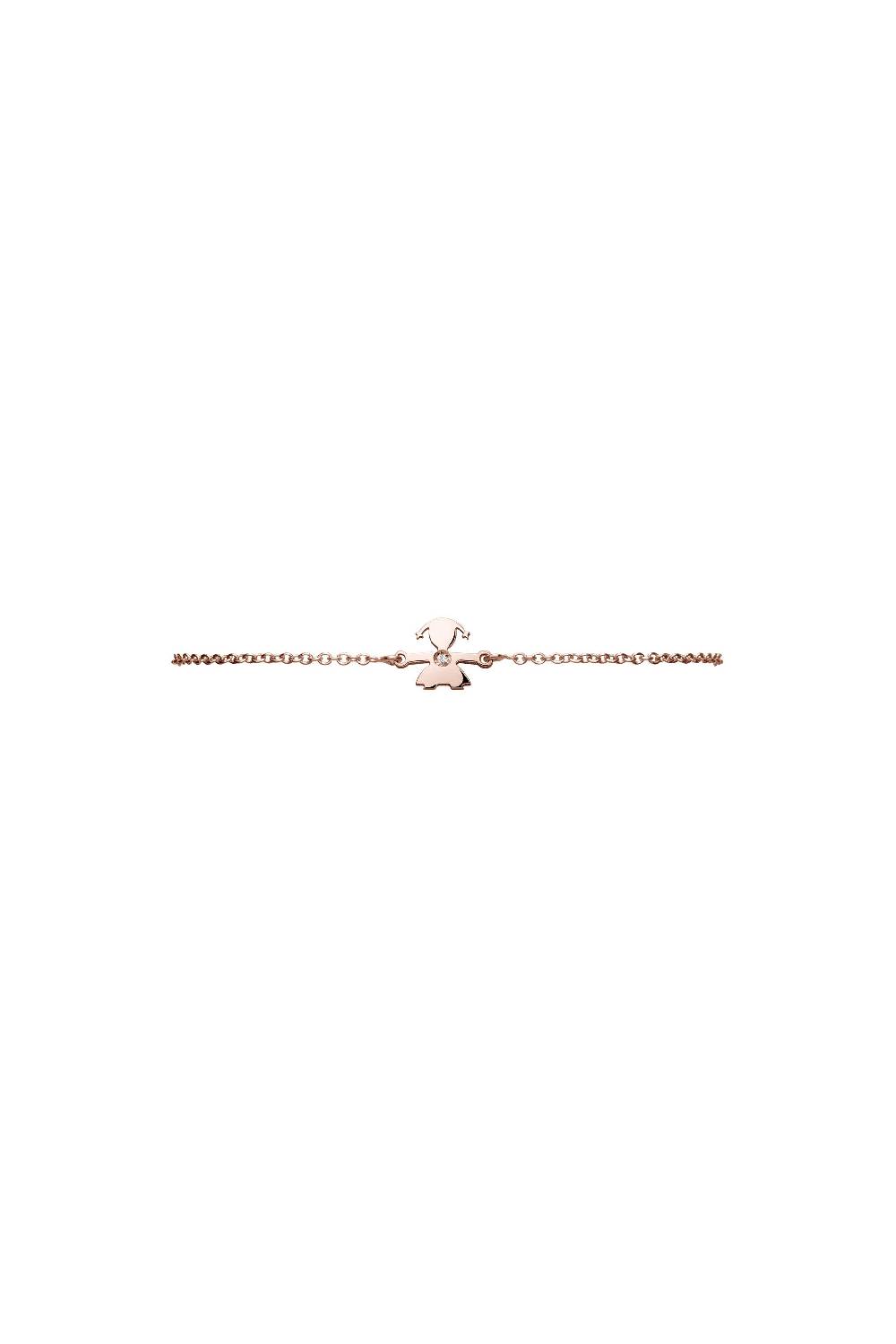 Le Bebé Bracciale I Preziosi con sagoma bimba in oro rosa e diamante Offerta