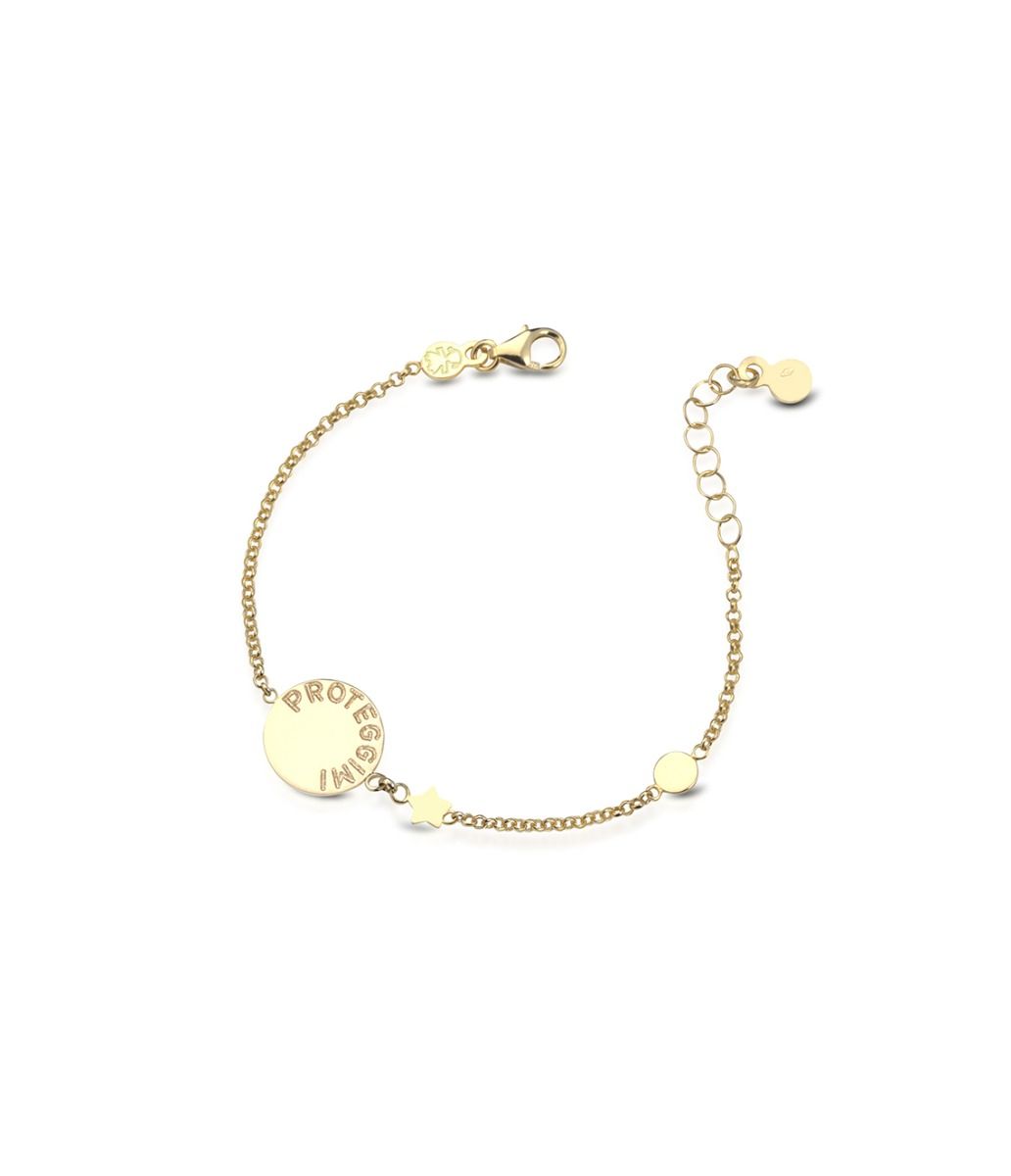 Le Bebé Bracciale Proteggimi con angioletto in oro giallo 2025
