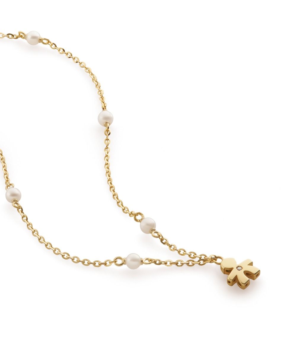 Le Bebé Collana Le Perle con sagoma bimbo in oro giallo e diamante Vendita
