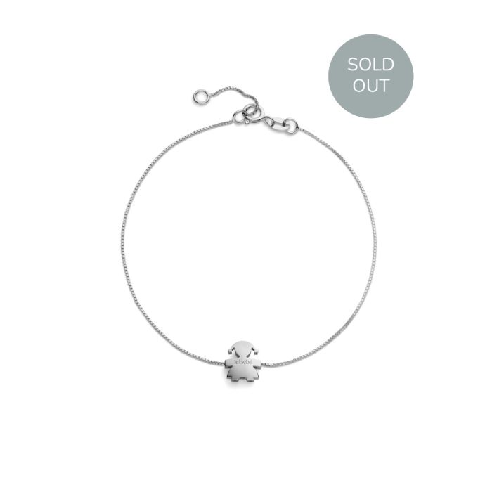 Le Bebé Bracciale I Tesorini con sagoma bimba in oro bianco Spedizione Gratuita