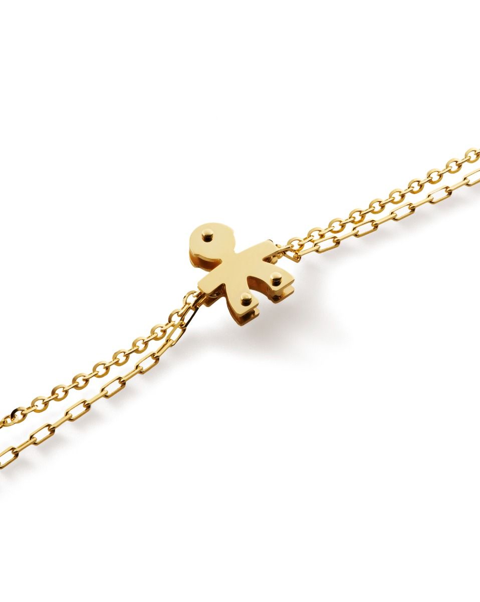 Le Bebé Bracciale I Classici con sagoma bimbo in oro giallo e diamante Affare Del Giorno