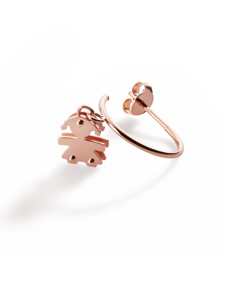 Le Bebé Orecchini I Mini con sagoma bimba in oro rosa Qualità Garantita
