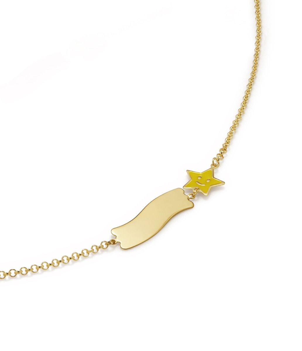 Le Bebé Bracciale Fortuna con stella e targhetta in oro giallo Negozi Online