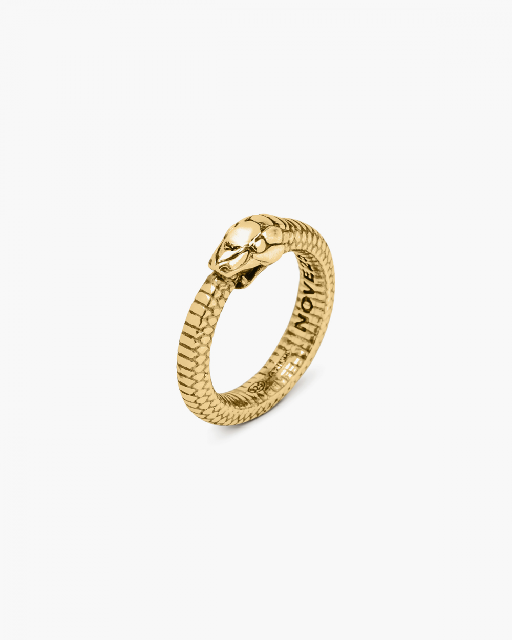 Nove25 ANELLO SERPENTE UROBORO PLACCATO ORO In Vendita
