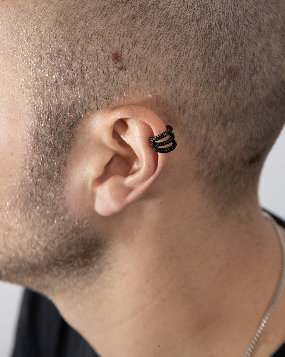 Nove25 EAR CUFF TRIPLE BLACK TIE CON BRILLANTI NERI Hotsell