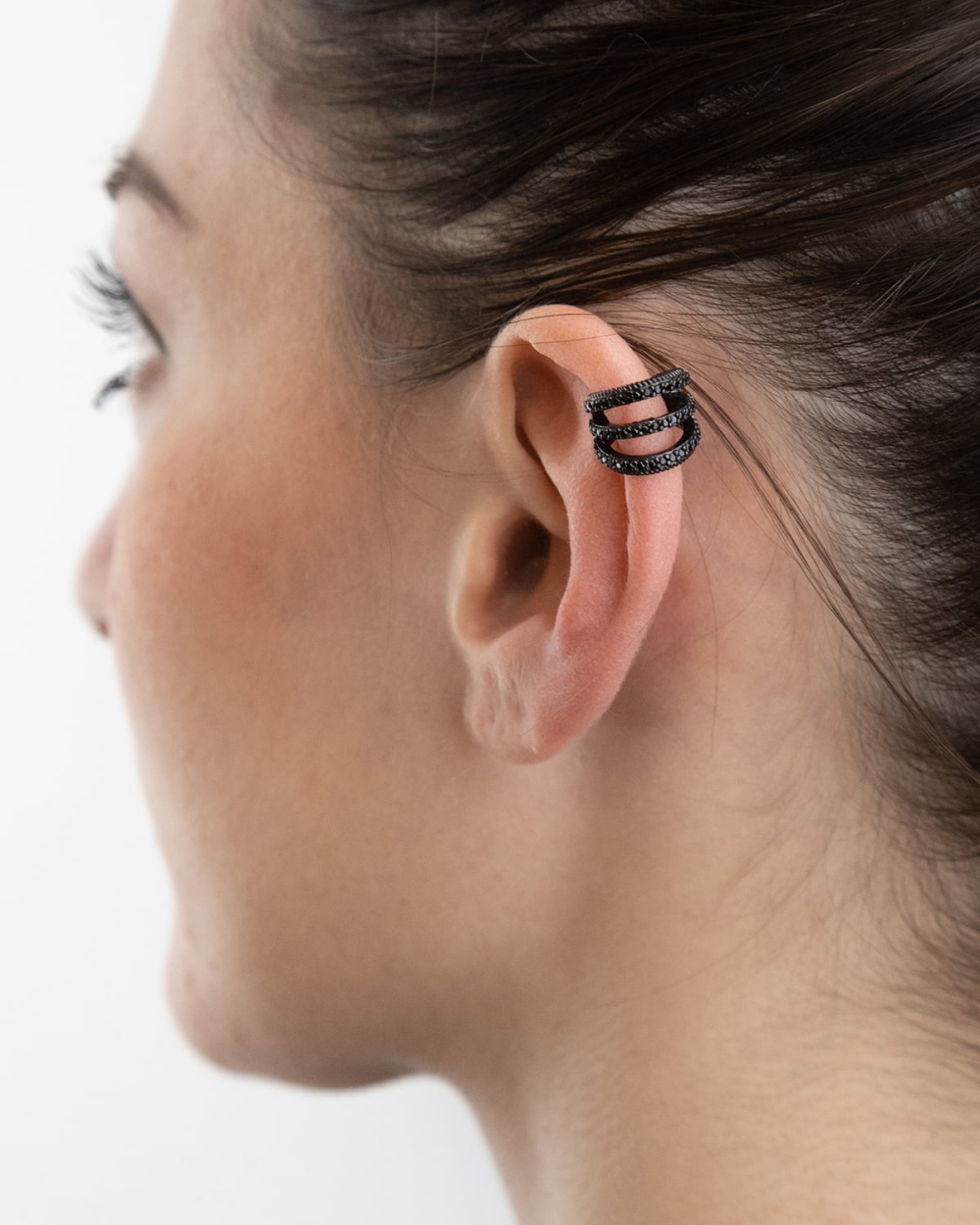 Nove25 EAR CUFF TRIPLE BLACK TIE CON BRILLANTI NERI Hotsell