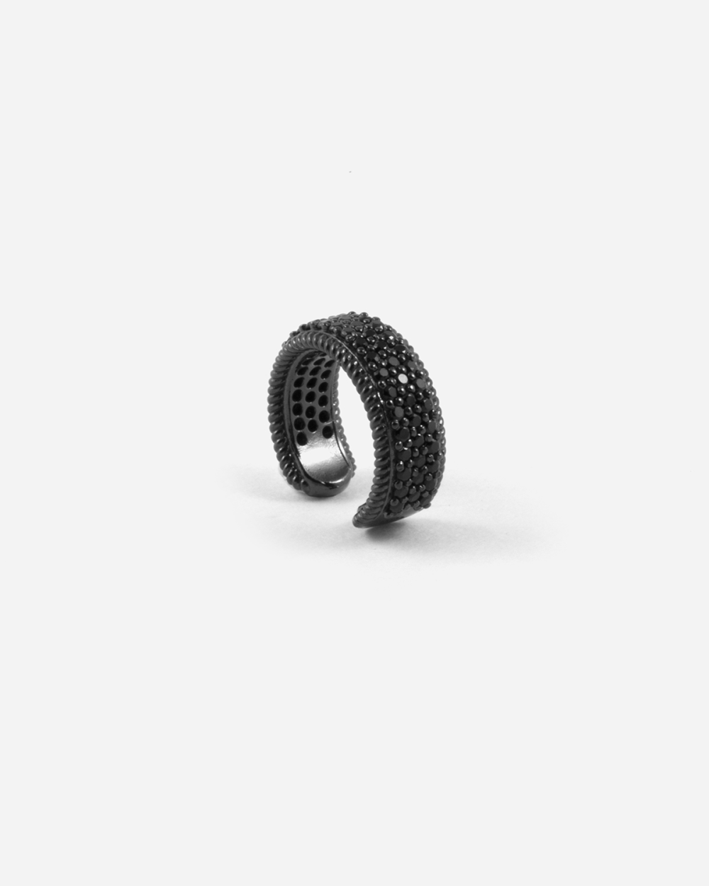 Nove25 EAR CUFF BRIGHT BLACK WRAP CON BRILLANTI NERI