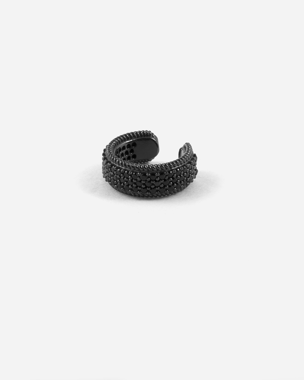 Nove25 EAR CUFF BRIGHT BLACK WRAP CON BRILLANTI NERI In Linea