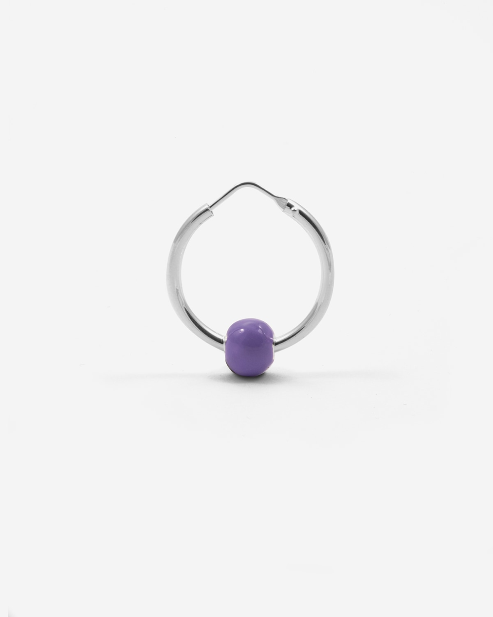 Nove25 ORECCHINO SINGOLO PIERCING SFERA SMALTO LILLA Spedizione Gratuita