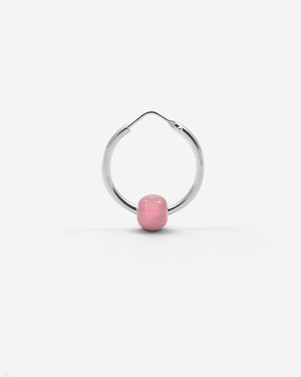 Nove25 ORECCHINO SINGOLO PIERCING SFERA SMALTO ROSA Pezzi Unici