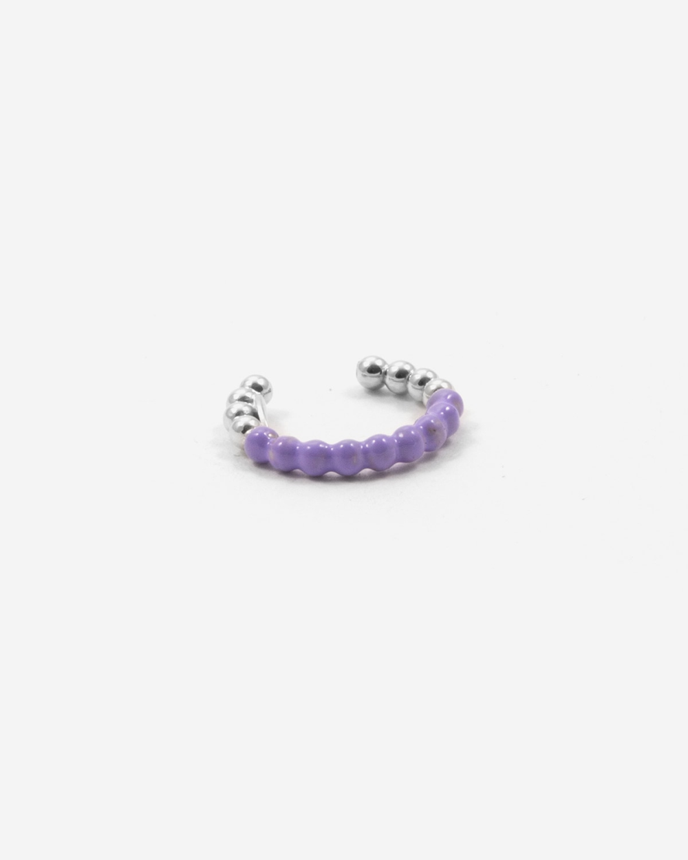 Nove25 EAR CUFF ORECCHINO SENZA BUCO PALLINE UN GIRO SMALTO LILLA Acquista Ora