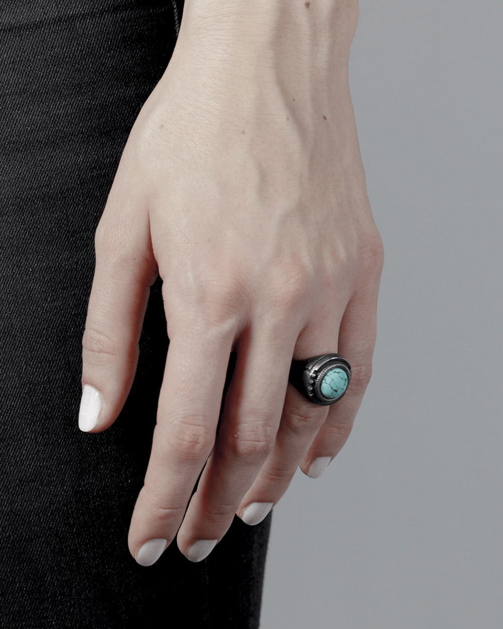 Nove25 ANELLO CHEVALIER FREGI GEOMETRICI TURCHESE Convenienza