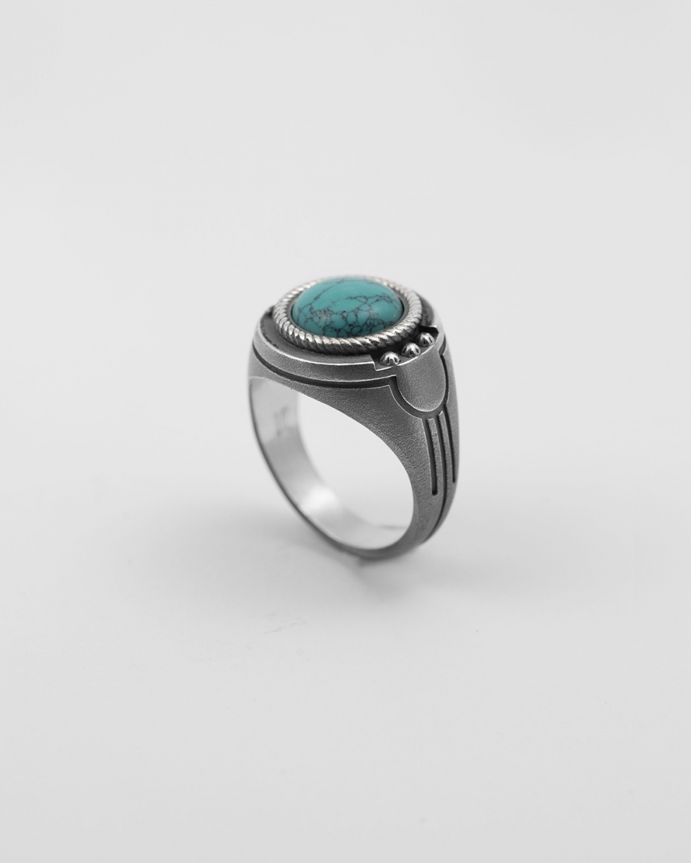 Nove25 ANELLO CHEVALIER FREGI GEOMETRICI TURCHESE Convenienza