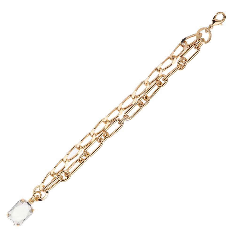 Ottaviani Bracciale dorato con cristallo