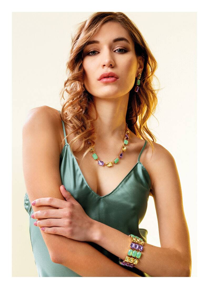 Ottaviani Bracciale dorato con cristalli Nuova