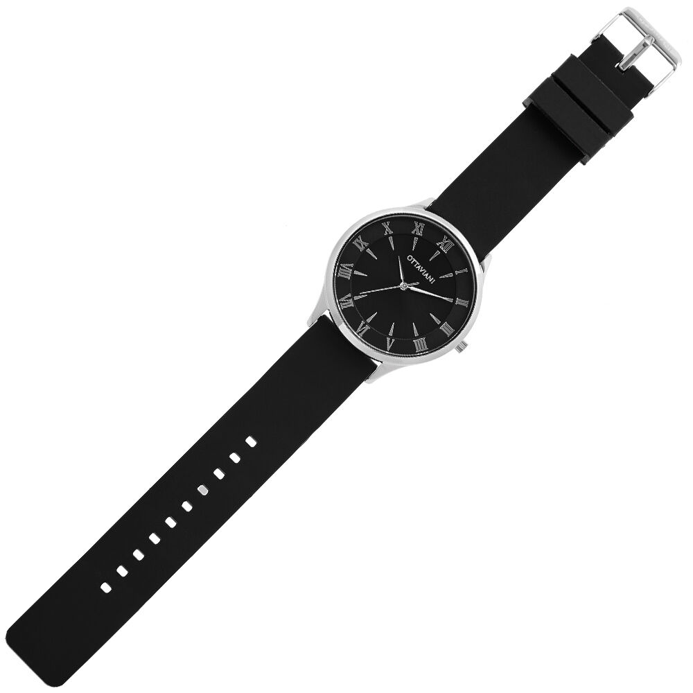 Ottaviani Quarzo silicone silver nero