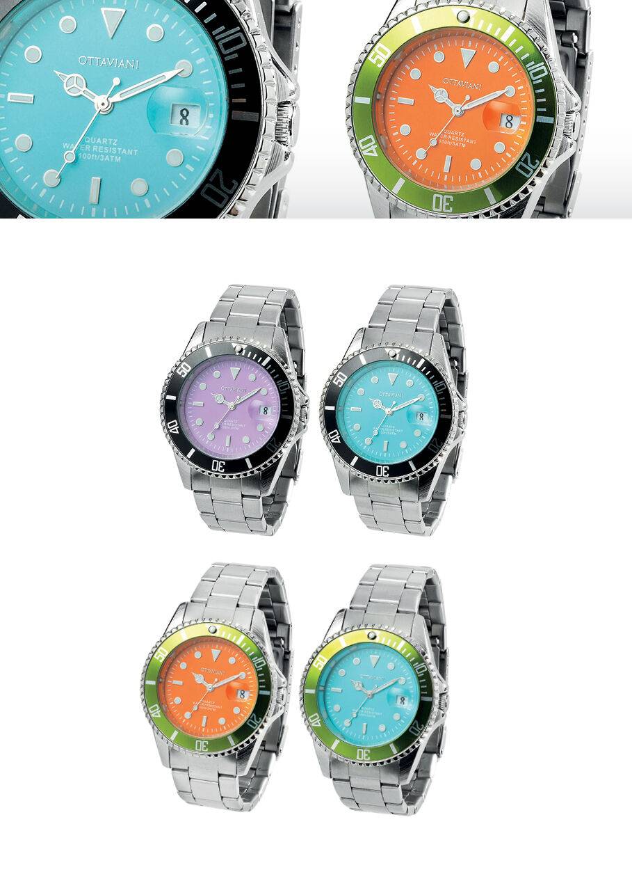Ottaviani Quarzo arancione e bracciale metallo Promozione Limitata