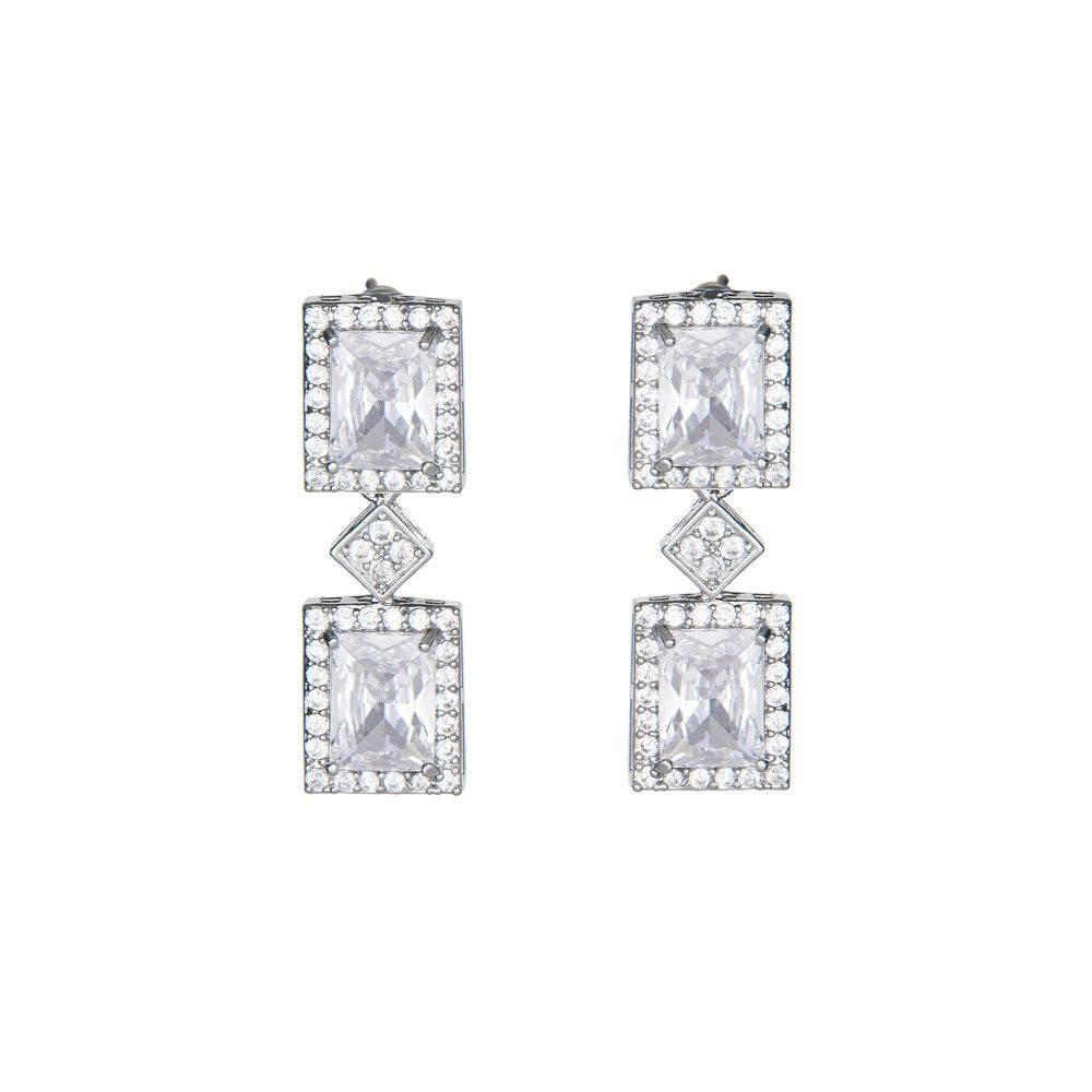 Ottaviani Orecchini rodiati con cubic zirconia Nuovo