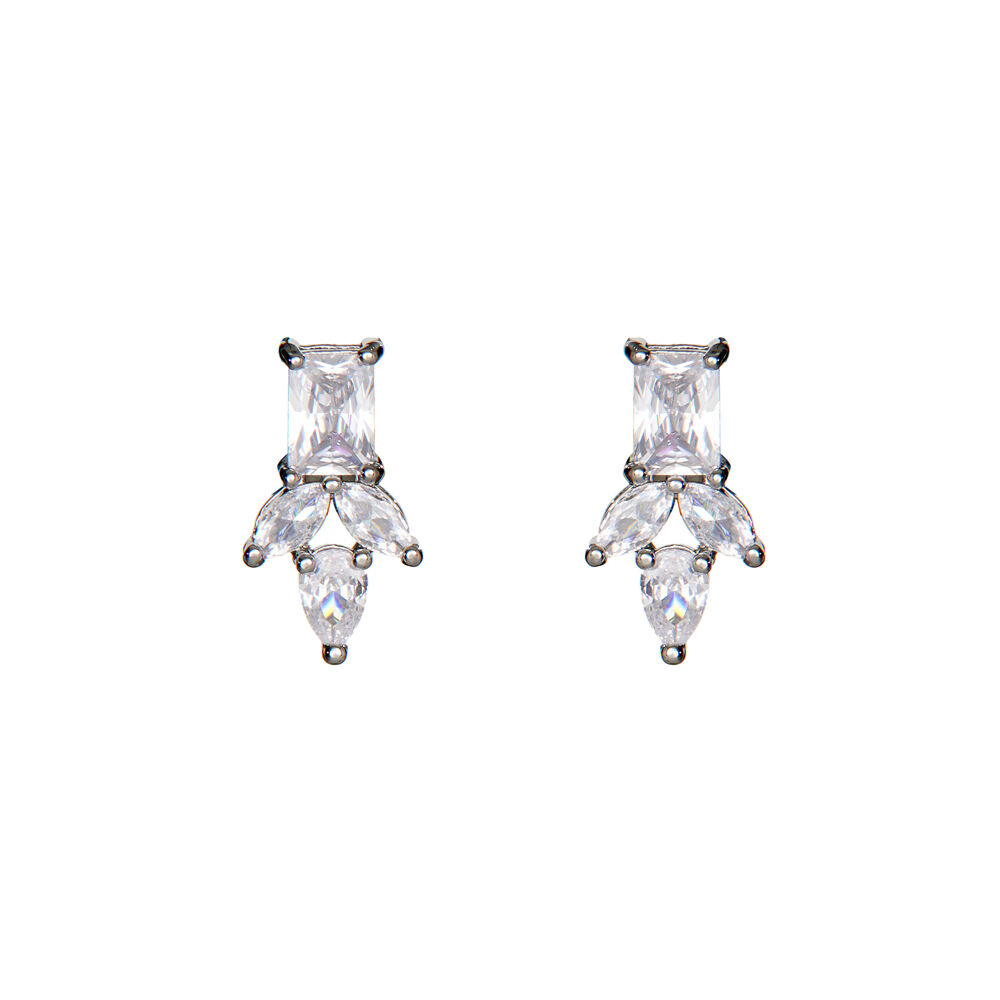 Ottaviani Orecchini rodiati con cubic zirconia Vendita