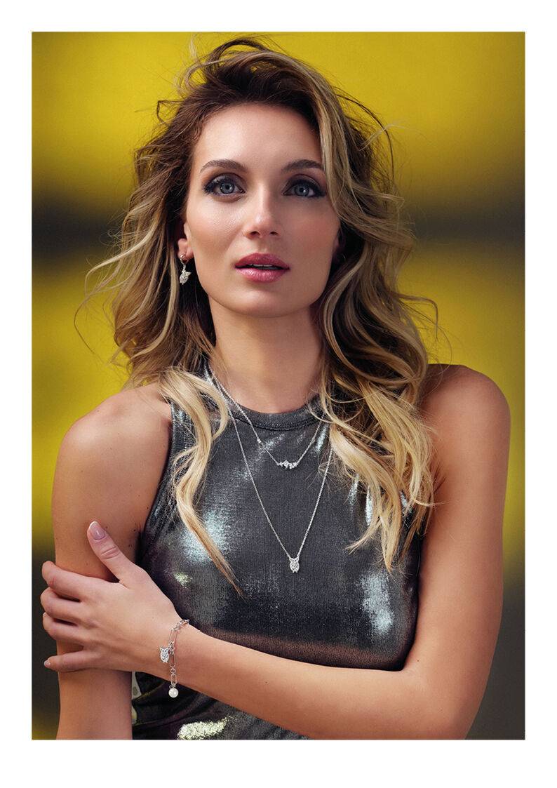 Ottaviani Collana doppio filo rodiata con cubic zirconia Vendita Calda