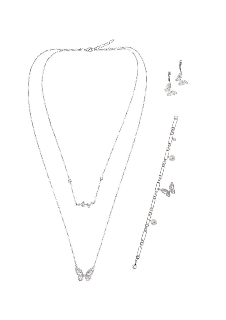 Ottaviani Collana doppio filo rodiata con cubic zirconia Vendita Economica
