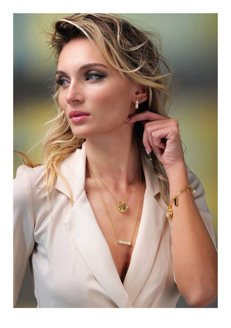 Ottaviani Collana doppio filo dorata con cubic zirconia In Saldo