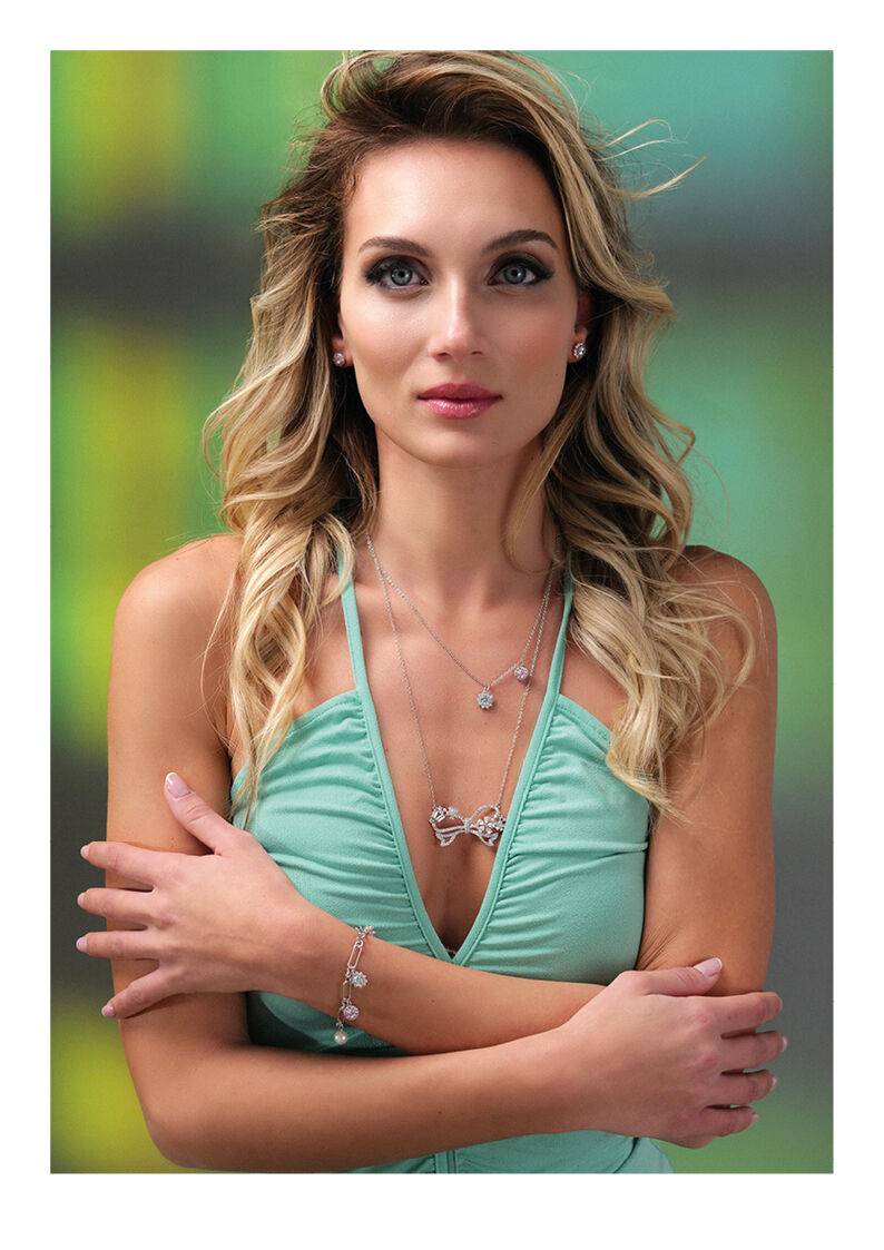 Ottaviani Bracciale rodiato con cubic zirconia e perle Moda
