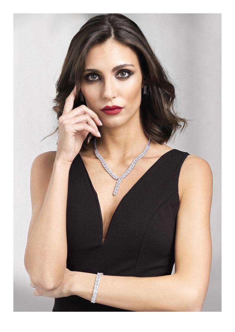 Ottaviani Collana rodiata con cubic zirconia Vendita