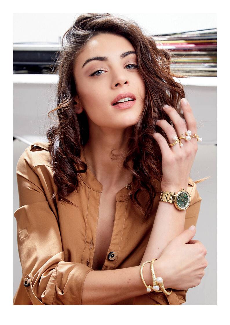 Ottaviani Anello in metallo placcato oro 18k,perle bijou Sottocosto