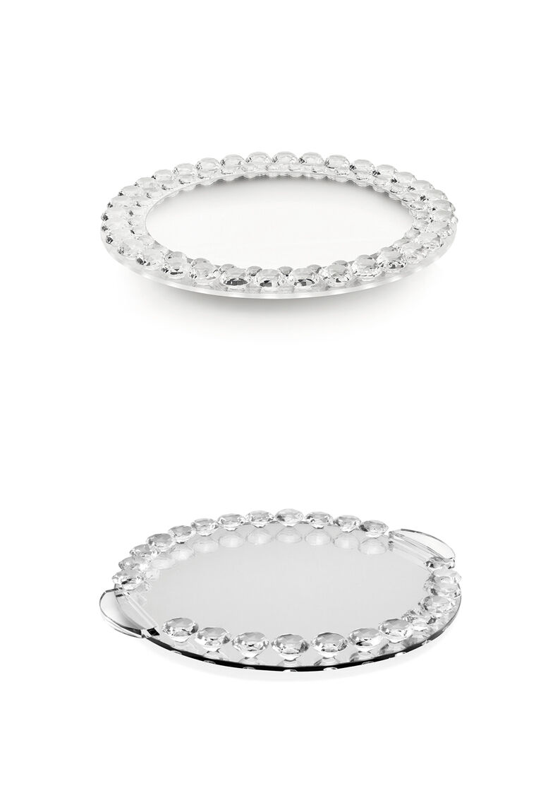 Ottaviani Vassoio cristallo c/strass diametro cm.30 Vendite Flash