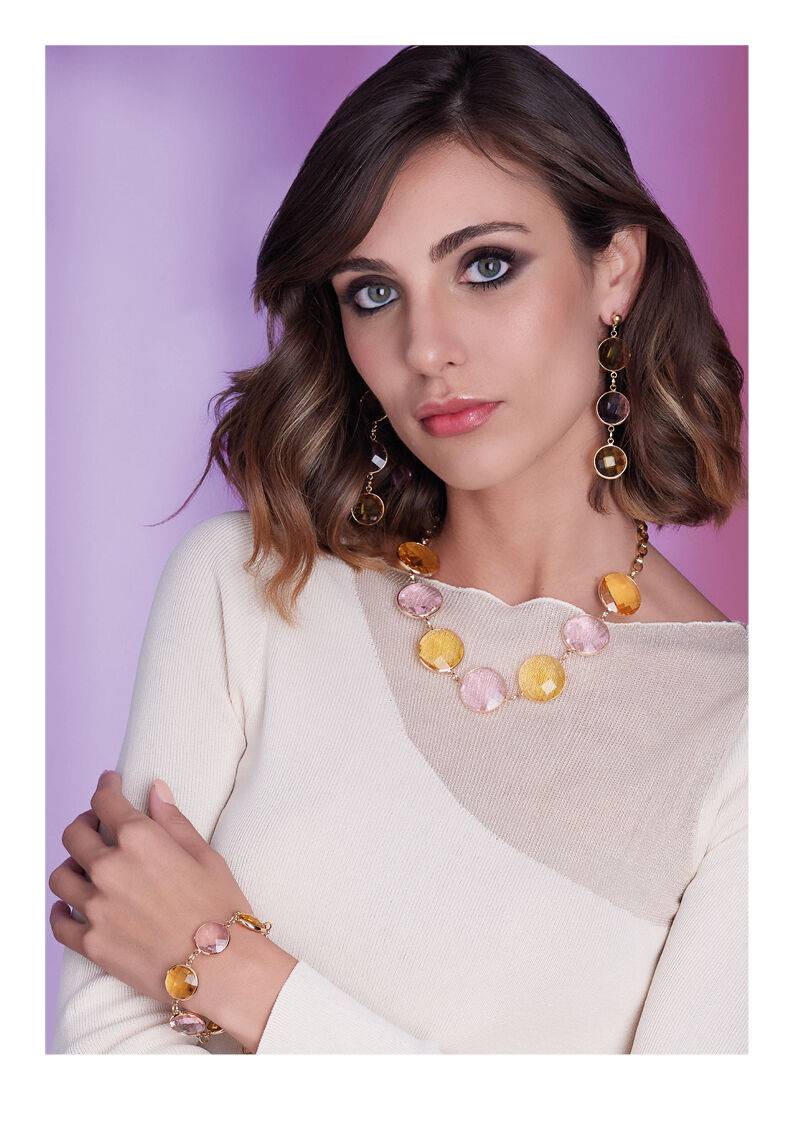 Ottaviani Orecchini dorati con cristalli Moda