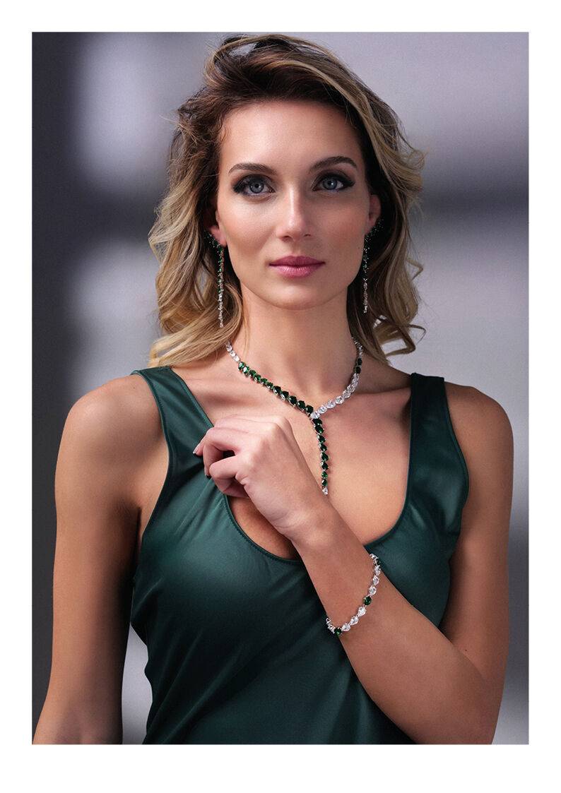 Ottaviani Collana rodiata con cubic zirconia Sconto